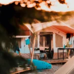 Familie surfvakantie vieux boucau safaritent