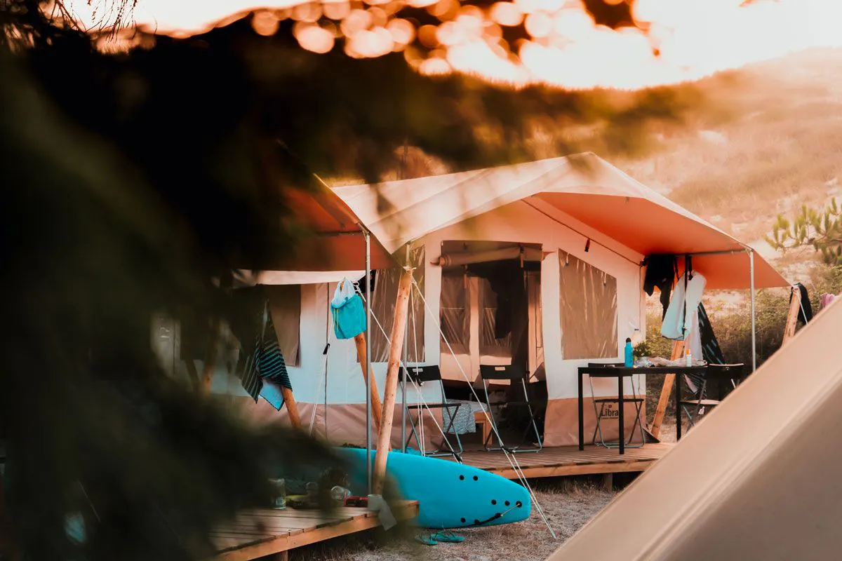 Familie surfvakantie vieux boucau safaritent